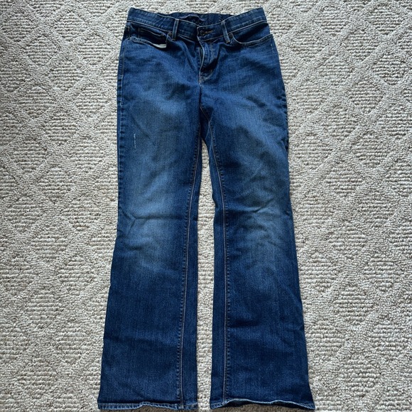 LEVIS 525 Boot Cut Perfect Waist Jeans Womens Blue Denim  Flap Pocket Size 10 - Picture 1 of 5